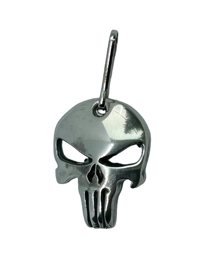 Punisher zipper pull - Silver punisher charm - Frank Castle Punisher silver medal - Stan Lee punisher zipper pull made of solid pewter