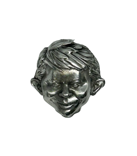 Alfred E Neuman pewter lapel pin - Mad magazine pin badge - Alfred E Neuman lapel badge made of solid pewter - 3d Alfred E Neuman pin