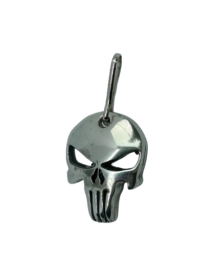 Punisher zipper pull - Silver punisher charm - Frank Castle Punisher silver medal - Stan Lee punisher zipper pull made of solid pewter