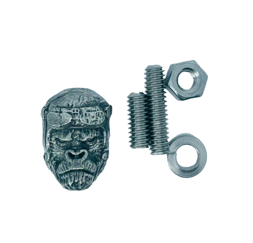 Gorilla Pilot license plate bolt - angry gorilla decorative bolt - Monkey pilot license plate bolt - Monkey bolt - pewter monkey - SOLD EACH