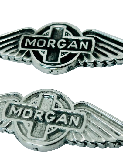 Morgan car badge - pewter Morgan crest - Morgan car medallion made of pewter - Morgan Motor Cars UK badge