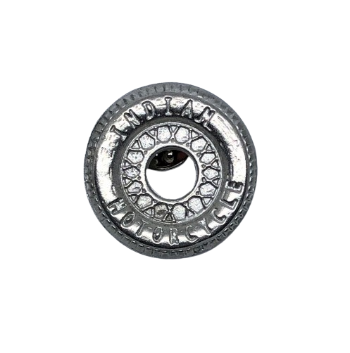 Indian Motorcycle lapel pin - tire design - made of pewter - Vintage Indian pin badge - Indian wheel design pin