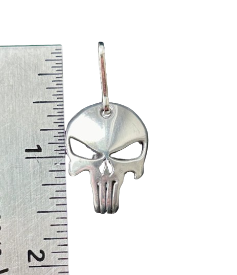 Punisher zipper pull - Silver punisher charm - Frank Castle Punisher silver medal - Stan Lee punisher zipper pull made of solid pewter