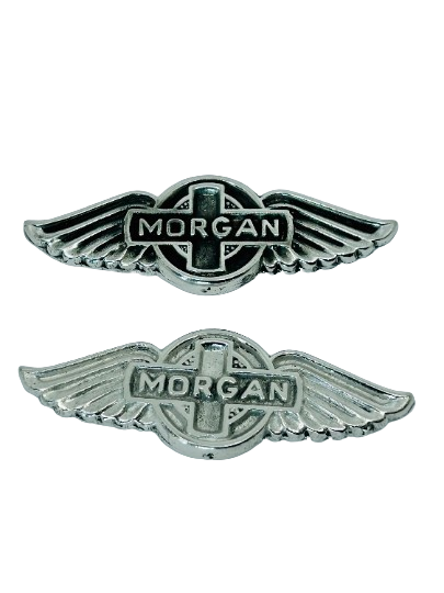 Morgan car badge - pewter Morgan crest - Morgan car medallion made of pewter - Morgan Motor Cars UK badge