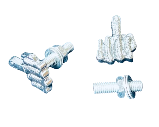 Middle finger license plate bolts - chrome plate bolts - unique bolt covers - middle finger decorative bolt - PRICE IS EACH