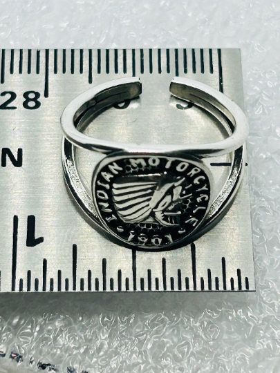 Indian Motorcycle Silver plated ring - Indian headdress ring - Indian Motorcycle small size stainless steel ring - ladies ring