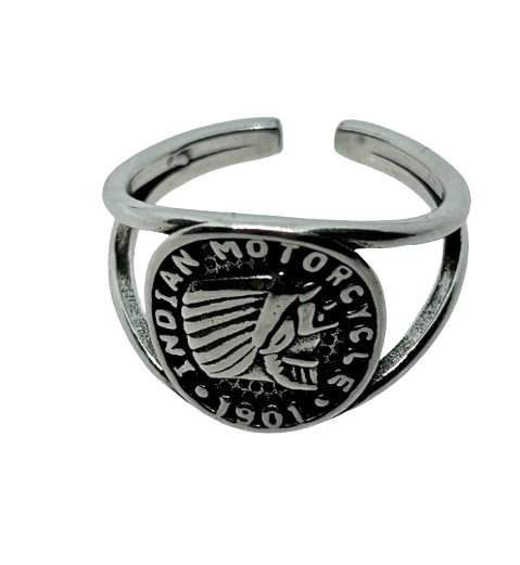 Indian Motorcycle Silver plated ring - Indian headdress ring - Indian Motorcycle small size stainless steel ring - ladies ring