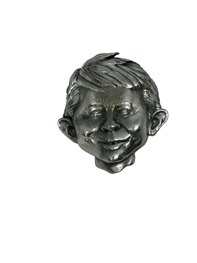 Alfred E Neuman pewter lapel pin - Mad magazine pin badge - Alfred E Neuman lapel badge made of solid pewter - 3d Alfred E Neuman pin