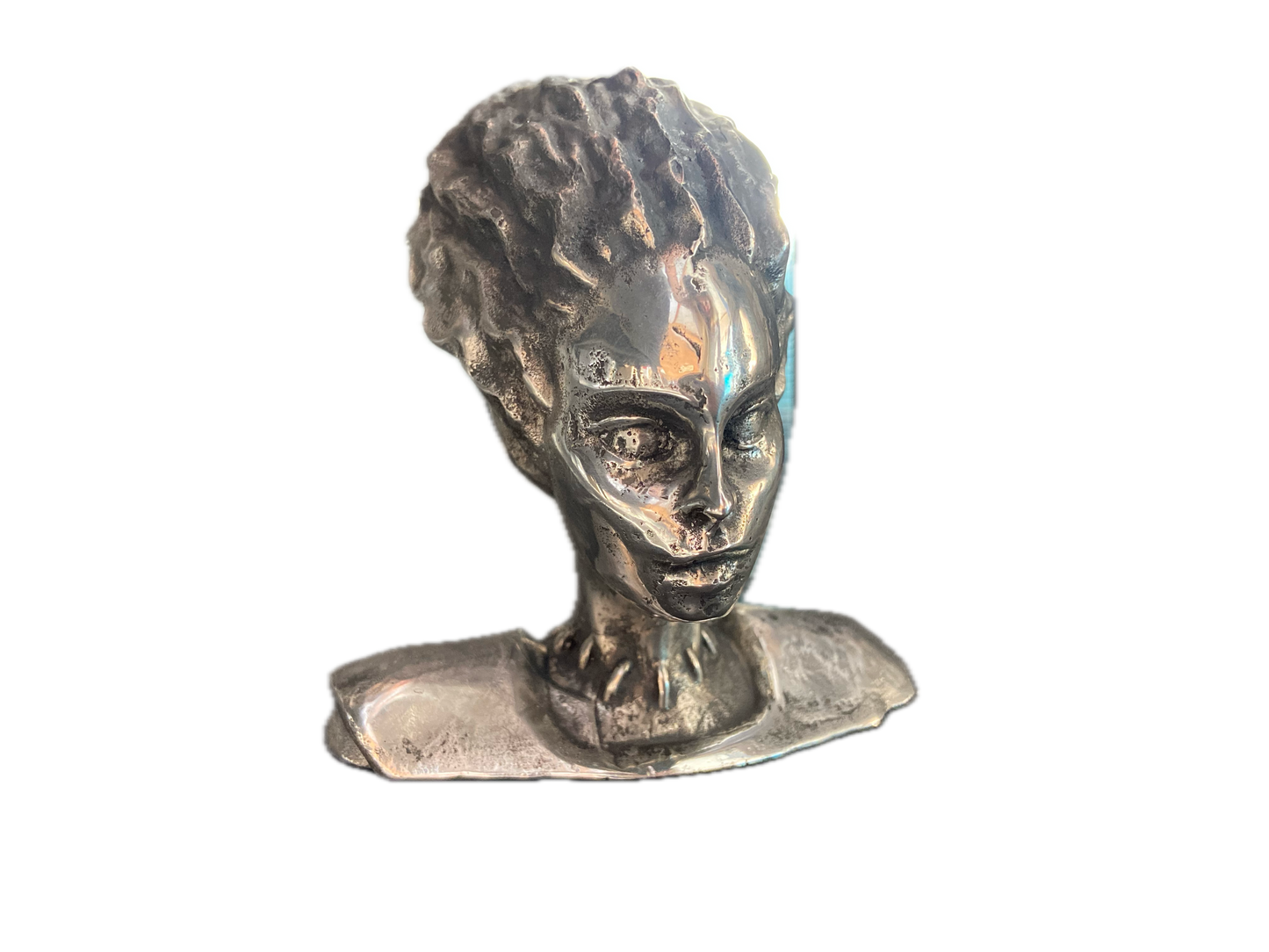Bride of Frankenstein Hood Ornament – Solid Pewter – Hand Cast – Antique Silver