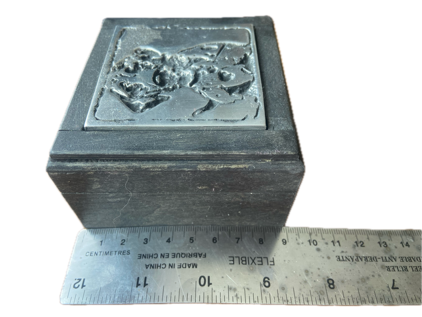 Personalized Pet Trinket Box – Wooden Box with Custom Animal Pewter Inlay - Dog