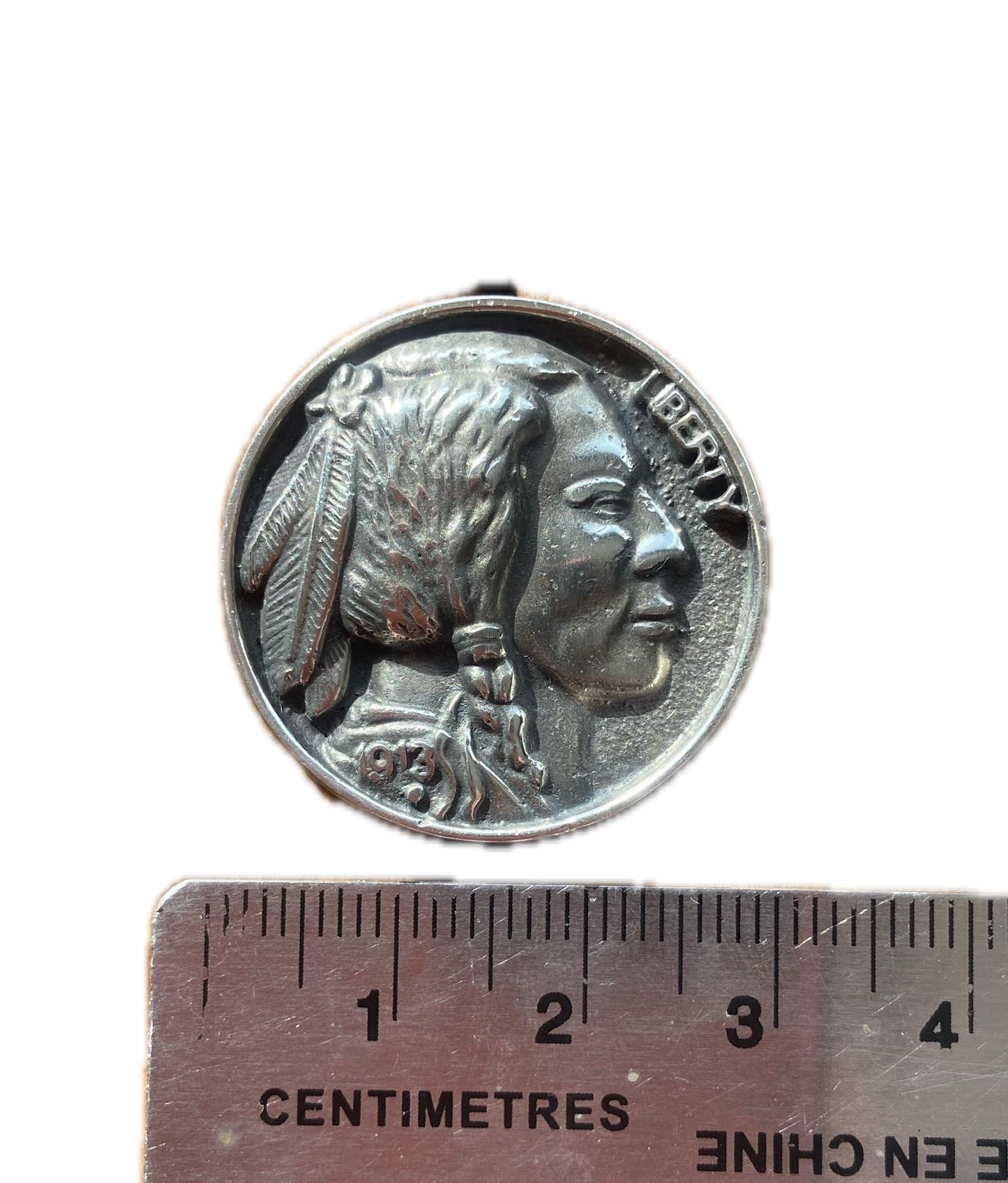 Hand Poured Pewter Liberty Buffalo Nickel Lapel Pin – Large/Small with Optional Epoxy Inlay
