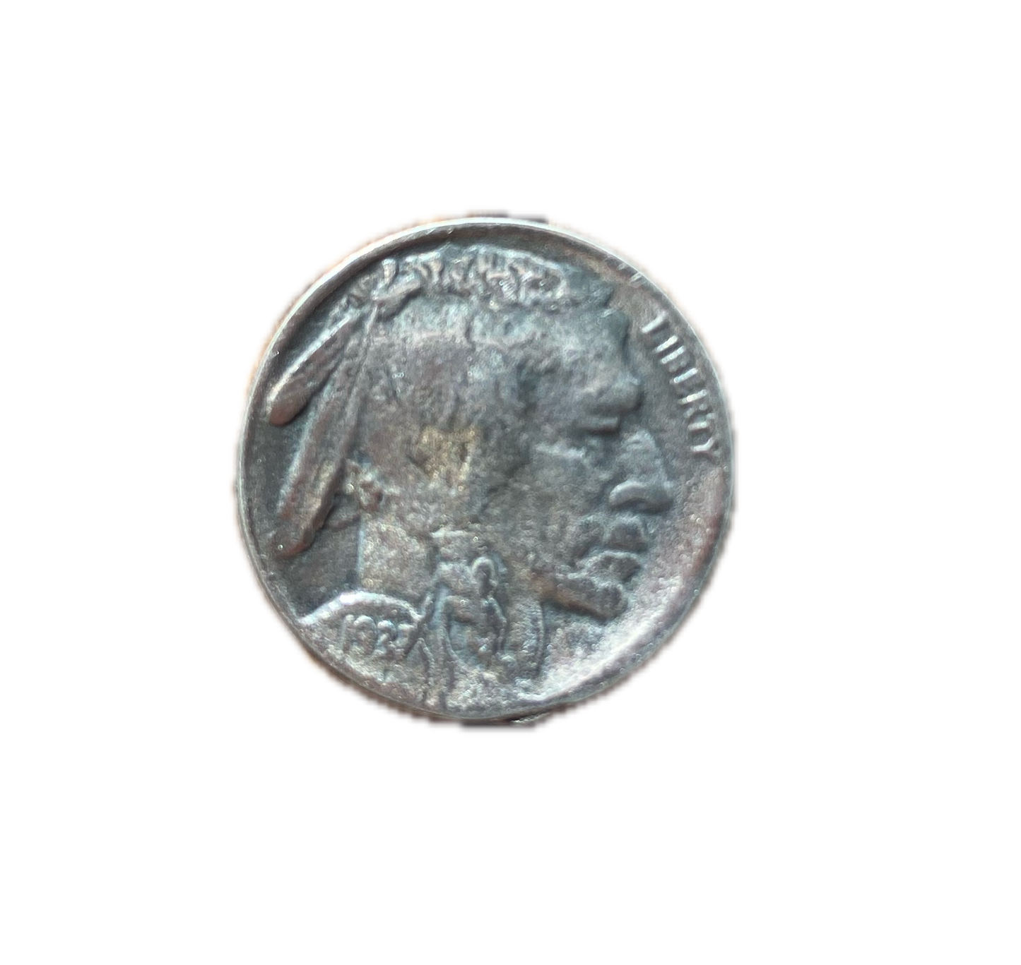 Hand Poured Pewter Liberty Buffalo Nickel Lapel Pin – Large/Small with Optional Epoxy Inlay