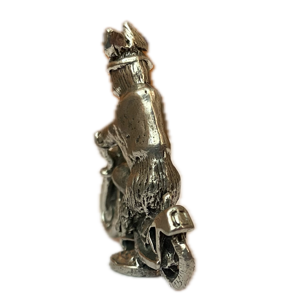 Pewter Hog Riding Motorcycle Figurine, Hand Poured Miniature Biker Pig,  Desk Collectible, Biker Gift