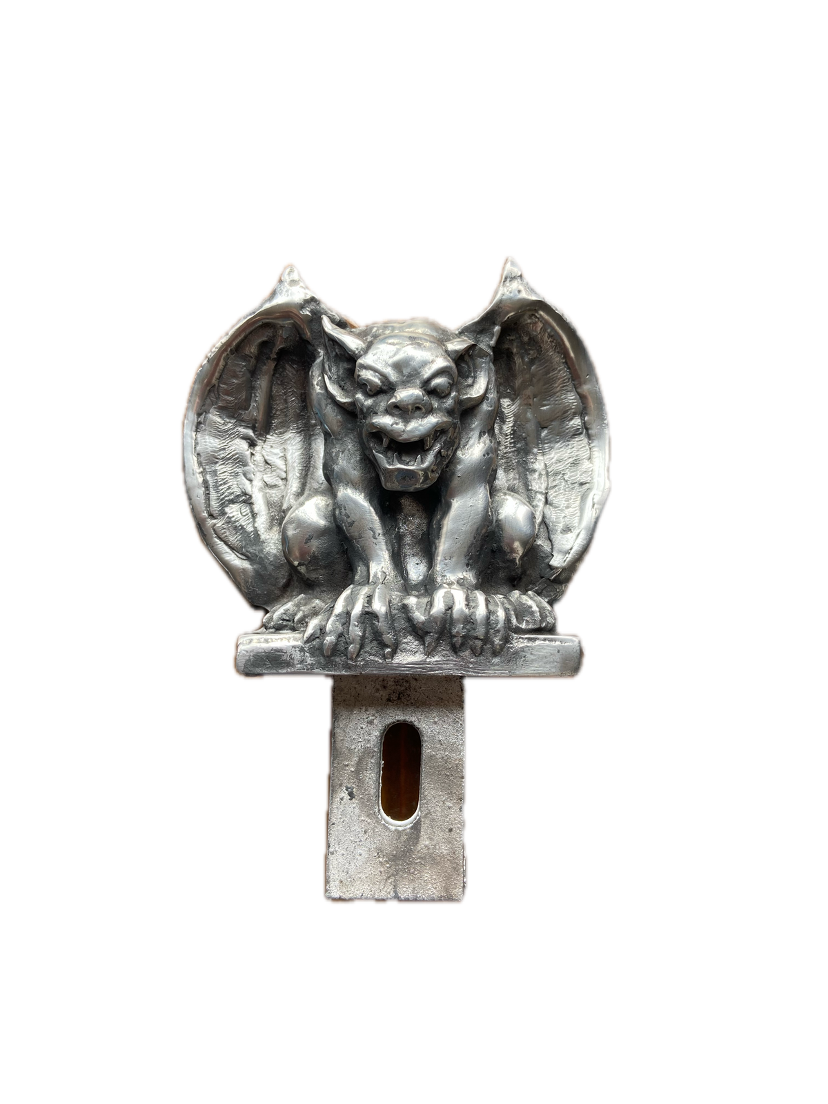 Pewter Gargoyle License Plate Topper – Handmade Gothic Car & Motorcycle Accessory