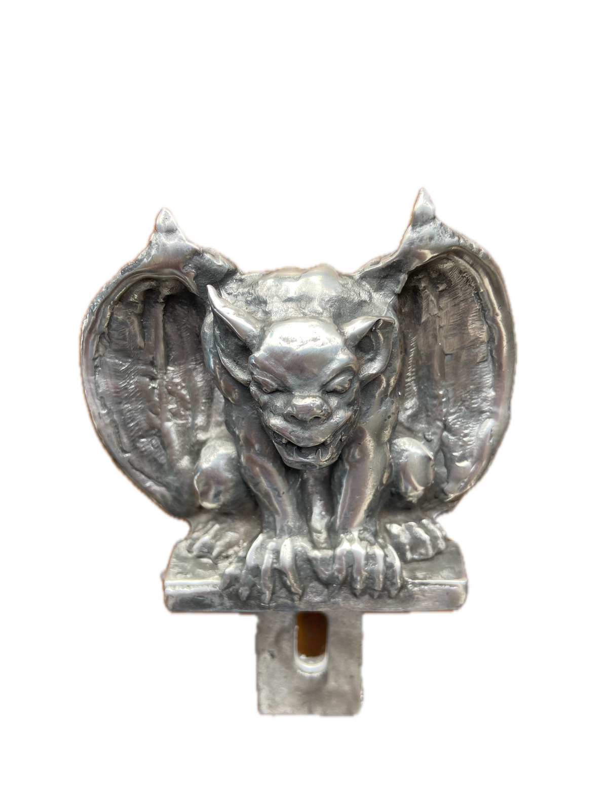 Pewter Gargoyle License Plate Topper – Handmade Gothic Car & Motorcycle Accessory
