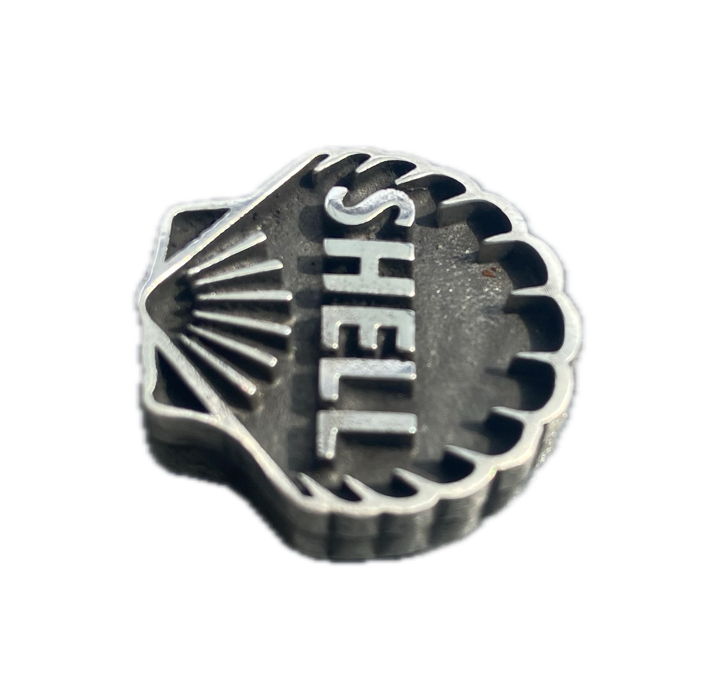 Vintage Shell Oil License Plate Bolt Cover - Pewter - Hot Rod, Classic Car and Custom Truck Parts