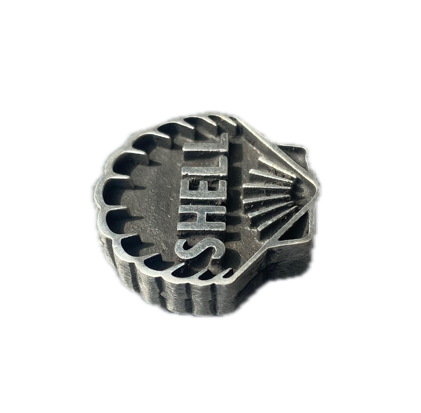 Vintage Shell Oil License Plate Bolt Cover - Pewter - Hot Rod, Classic Car and Custom Truck Parts