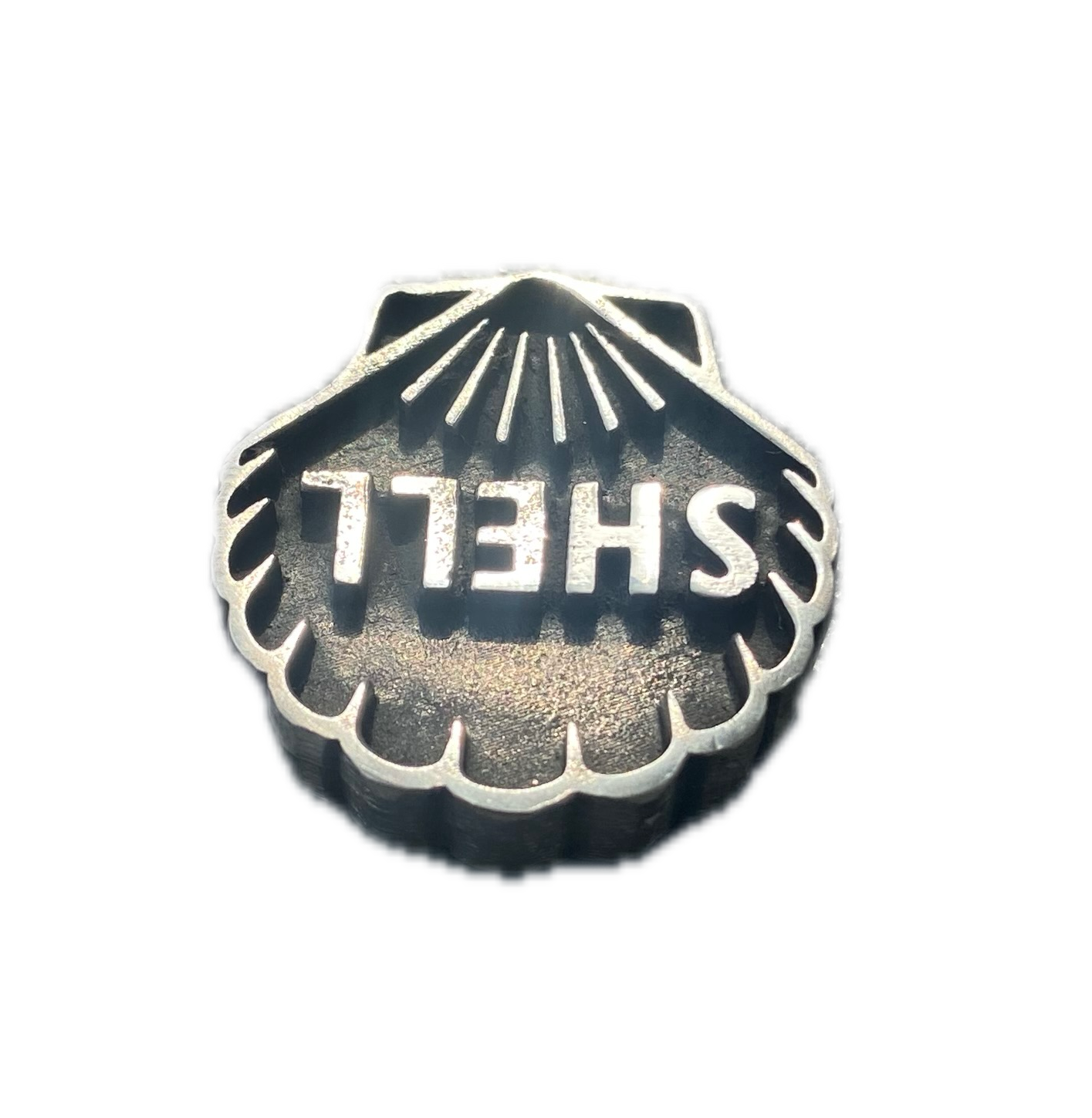 Vintage Shell Oil License Plate Bolt Cover - Pewter - Hot Rod, Classic Car and Custom Truck Parts
