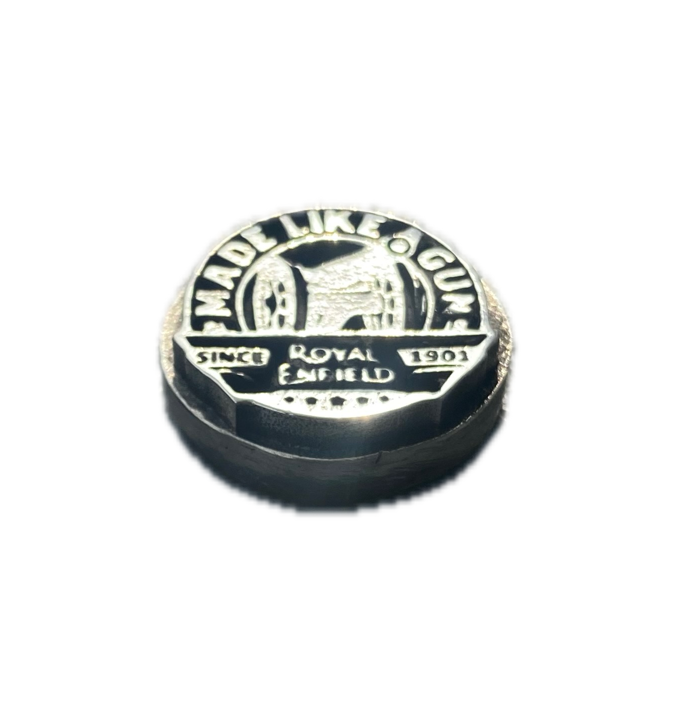 Royal Enfield Made Like a Gun Round Licence Plate Bolt Cover - Indian Motorcycle Rider Accessories