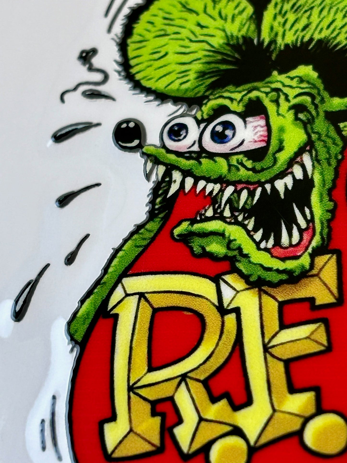 Rat Fink stickers, permanent Rat Fink sticker, NEW and unique technology transfer stickers with no borders or outline