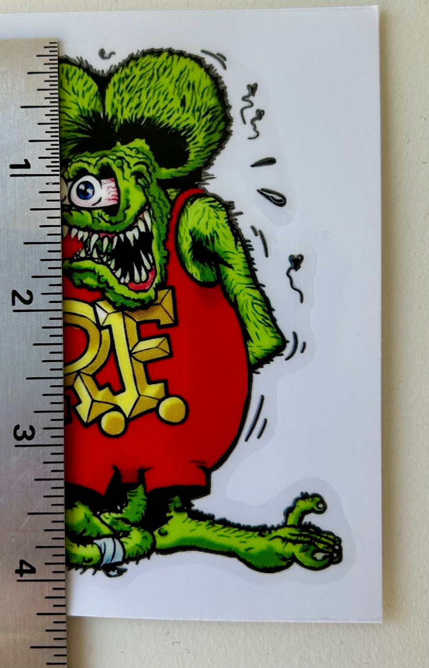 Rat Fink stickers, permanent Rat Fink sticker, NEW and unique technology transfer stickers with no borders or outline