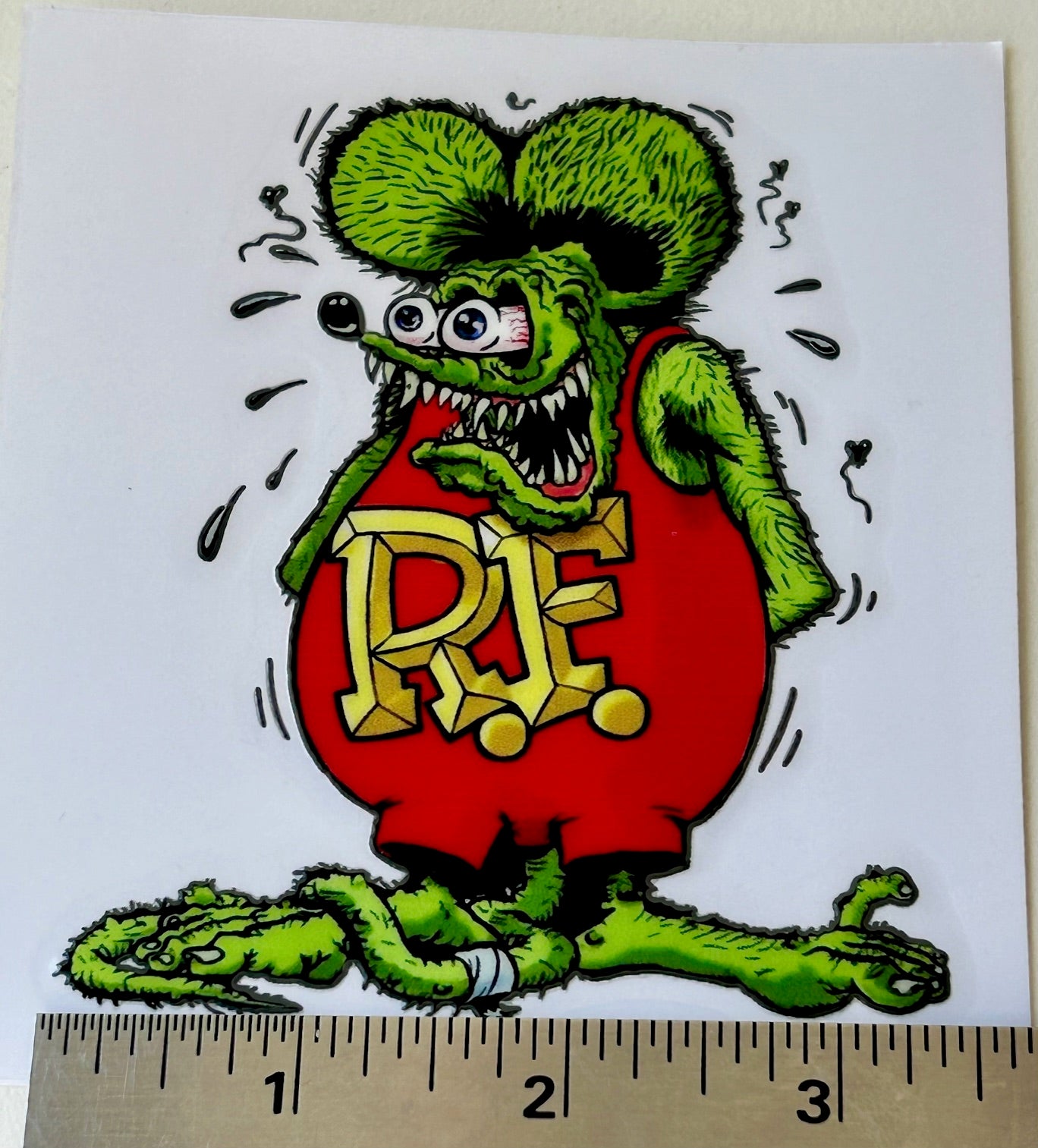 Rat Fink stickers, permanent Rat Fink sticker, NEW and unique technology transfer stickers with no borders or outline