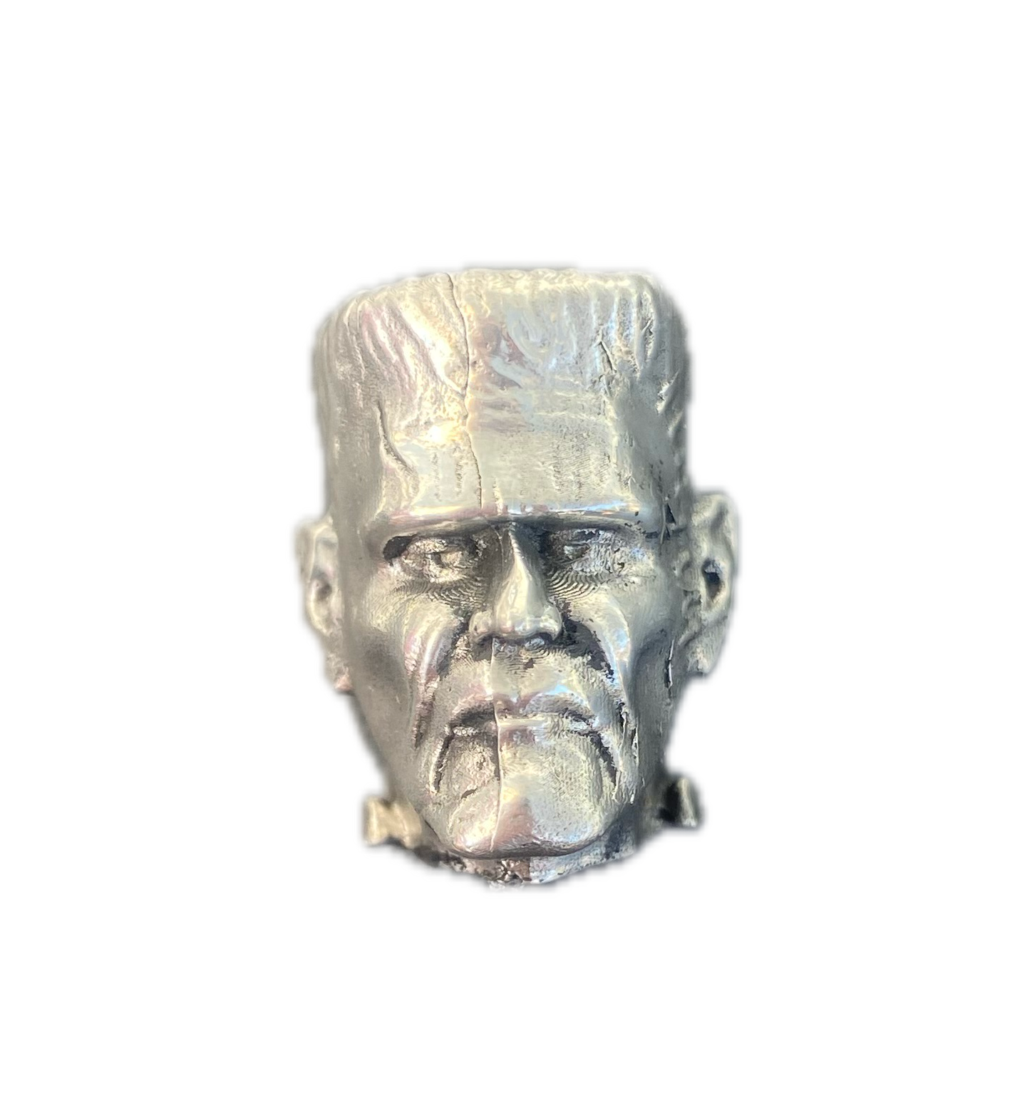 Handmade Frankenstein’s Monster Tire Valve Cover – Solid Pewter | Gothic Car Accessory | Halloween Auto Gift | Unique Hot Rod Detail
