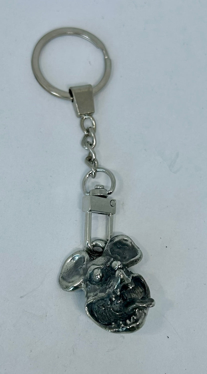 Rat Fink Keytag - solid pewter Rat Fink key chain - Rat Fink key holder - Metal Rat Fink key chain - Rat Fink collectible