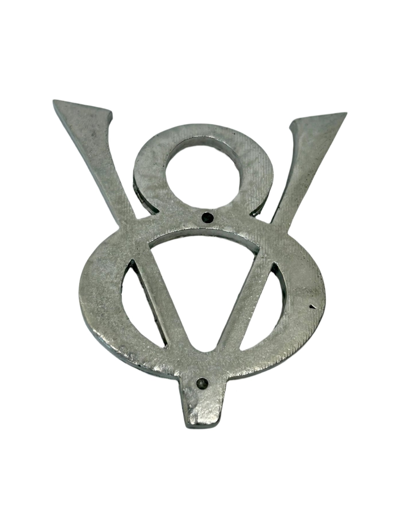 V8 badge made of solid pewter - Large V8 grill badge or fender badge 2 3/4" tall