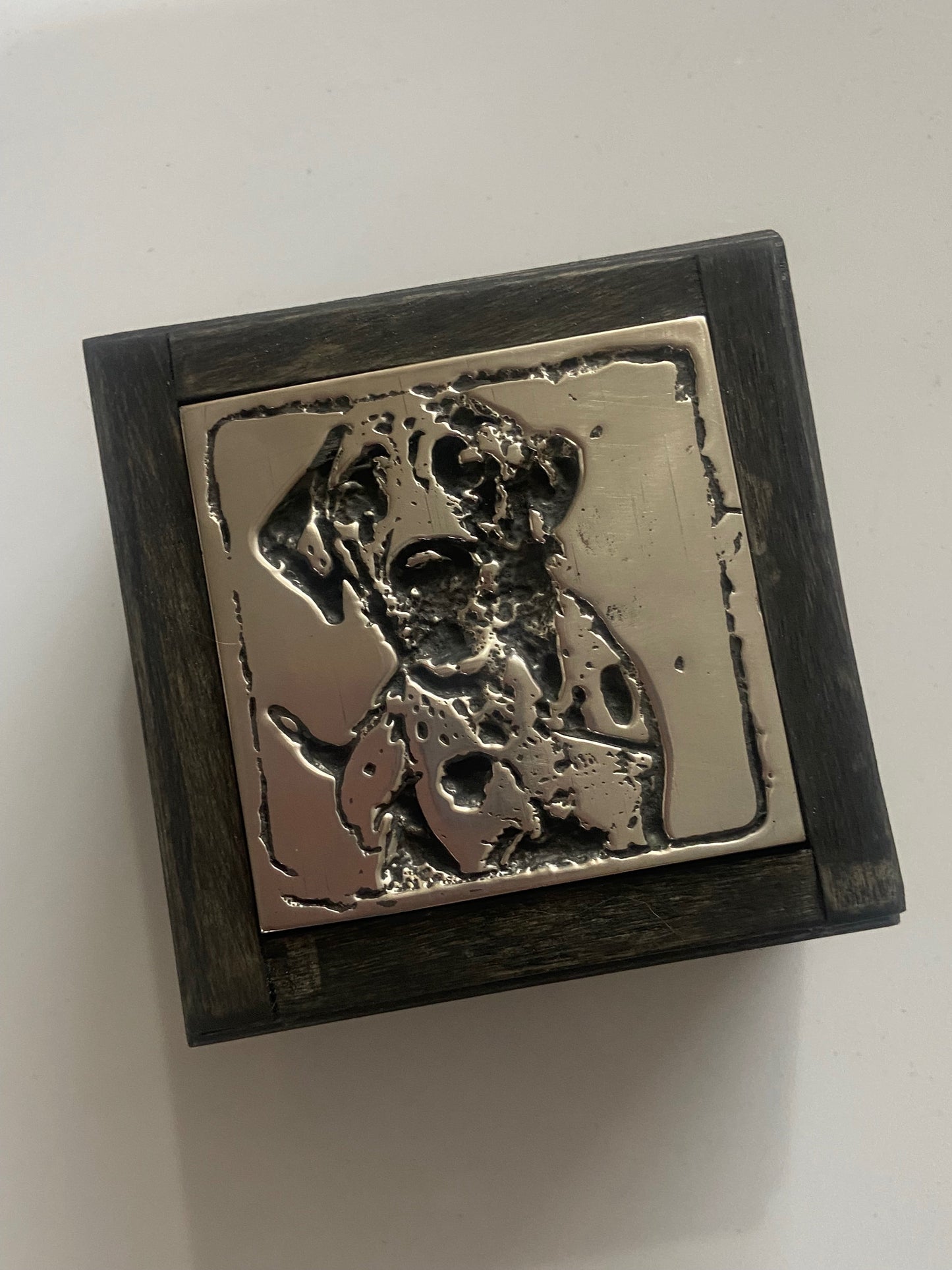Personalized Pet Trinket Box – Wooden Box with Custom Animal Pewter Inlay - Dog
