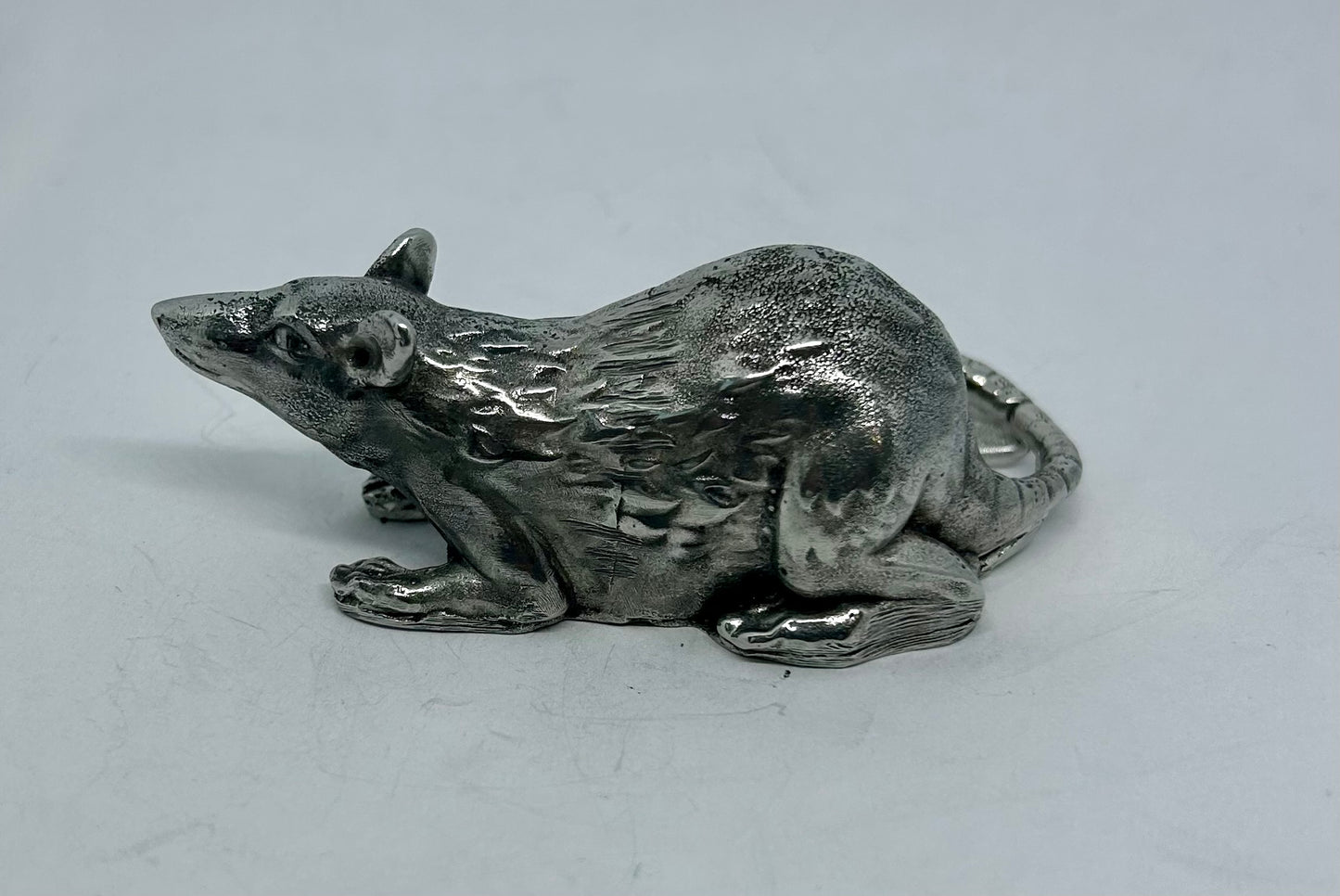 Rat hood ornament - Rat Rod sculpture - Pewter Rat  - Rat Rod accessory -