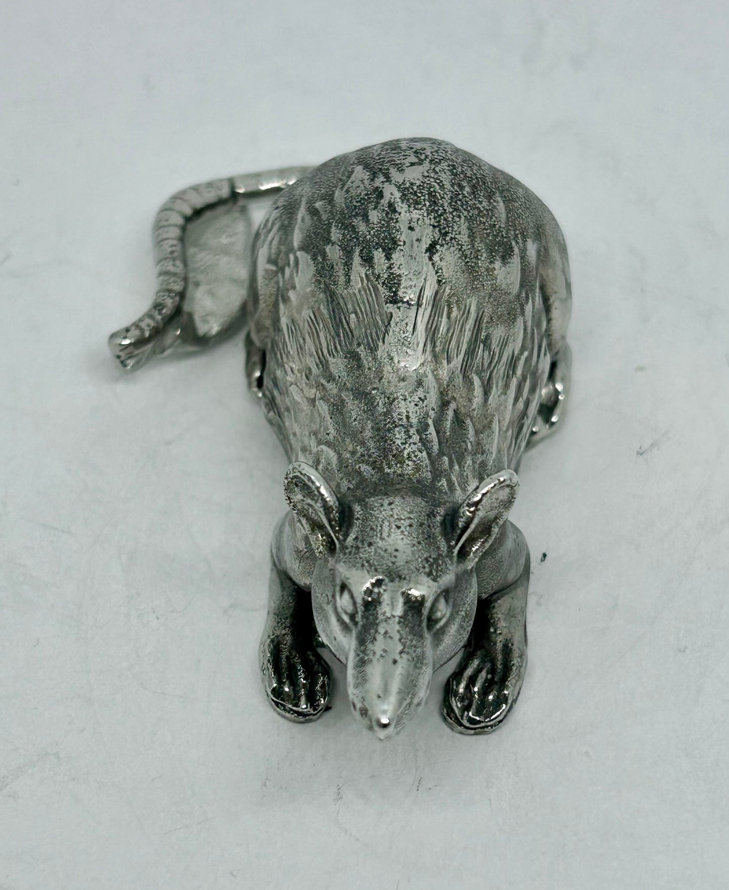 Rat hood ornament - Rat Rod sculpture - Pewter Rat  - Rat Rod accessory -