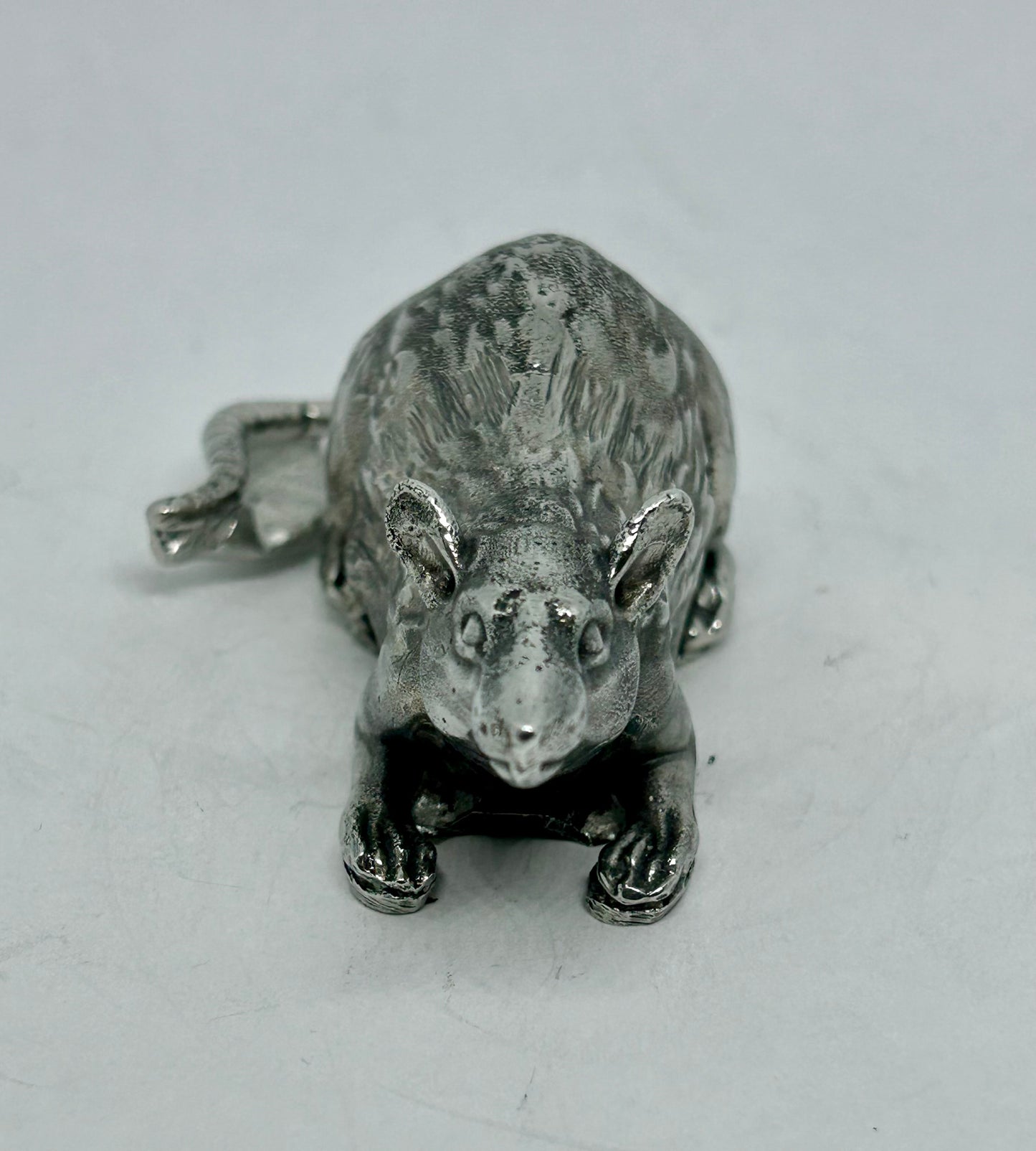 Rat hood ornament - Rat Rod sculpture - Pewter Rat  - Rat Rod accessory -