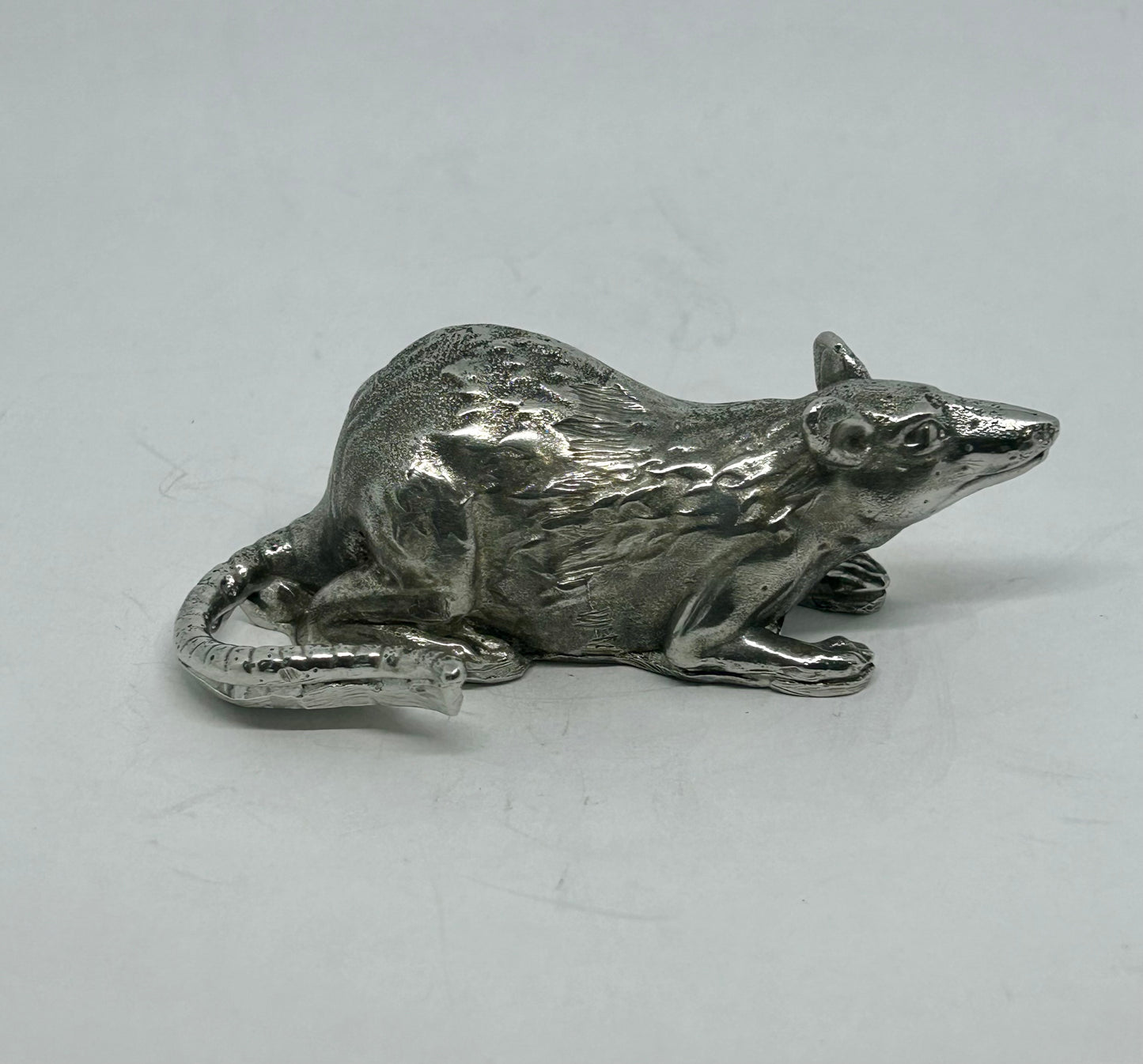 Rat hood ornament - Rat Rod sculpture - Pewter Rat  - Rat Rod accessory -