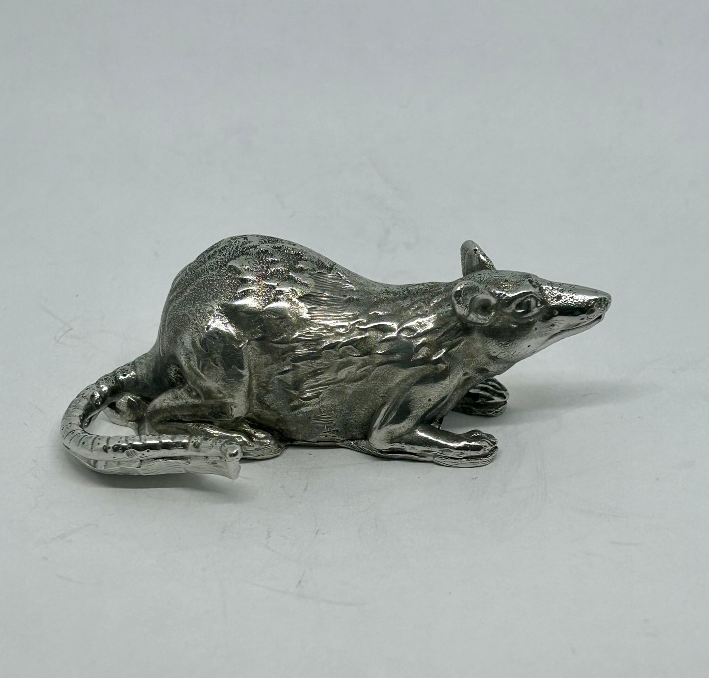 Rat hood ornament - Rat Rod sculpture - Pewter Rat  - Rat Rod accessory -