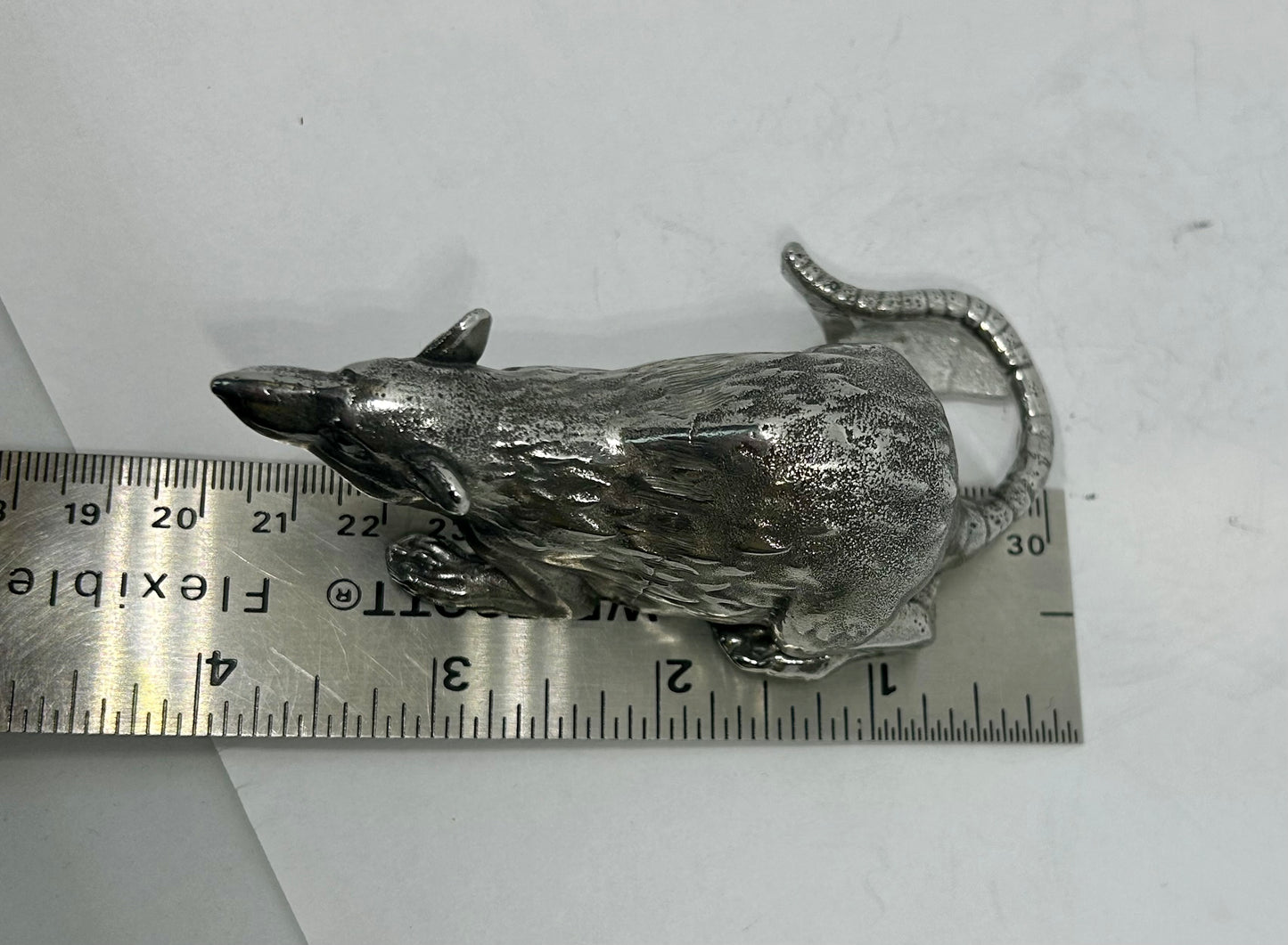 Rat hood ornament - Rat Rod sculpture - Pewter Rat  - Rat Rod accessory -