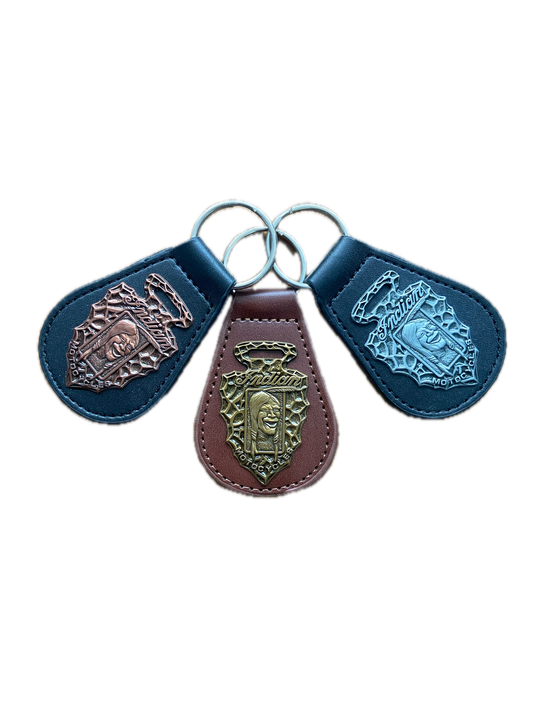 Hendee Indian Motorcycle Key Fob - Hendee PLU Leather Indian Key Tag - Indian Motorcycle Keychain - IMRG keytag - Hendee key chain