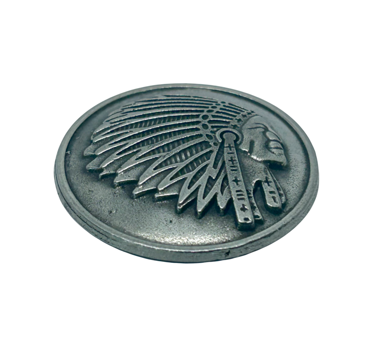 Indian Motorcycle concho - Indian Chief medallion badge - Pewter Indian crest