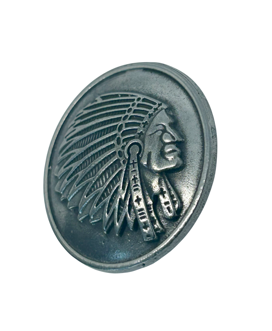 Indian Motorcycle concho - Indian Chief medallion badge - Pewter Indian crest