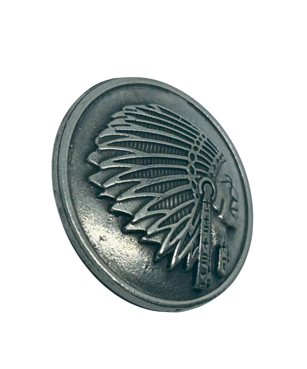 Indian Motorcycle concho - Indian Chief medallion badge - Pewter Indian crest