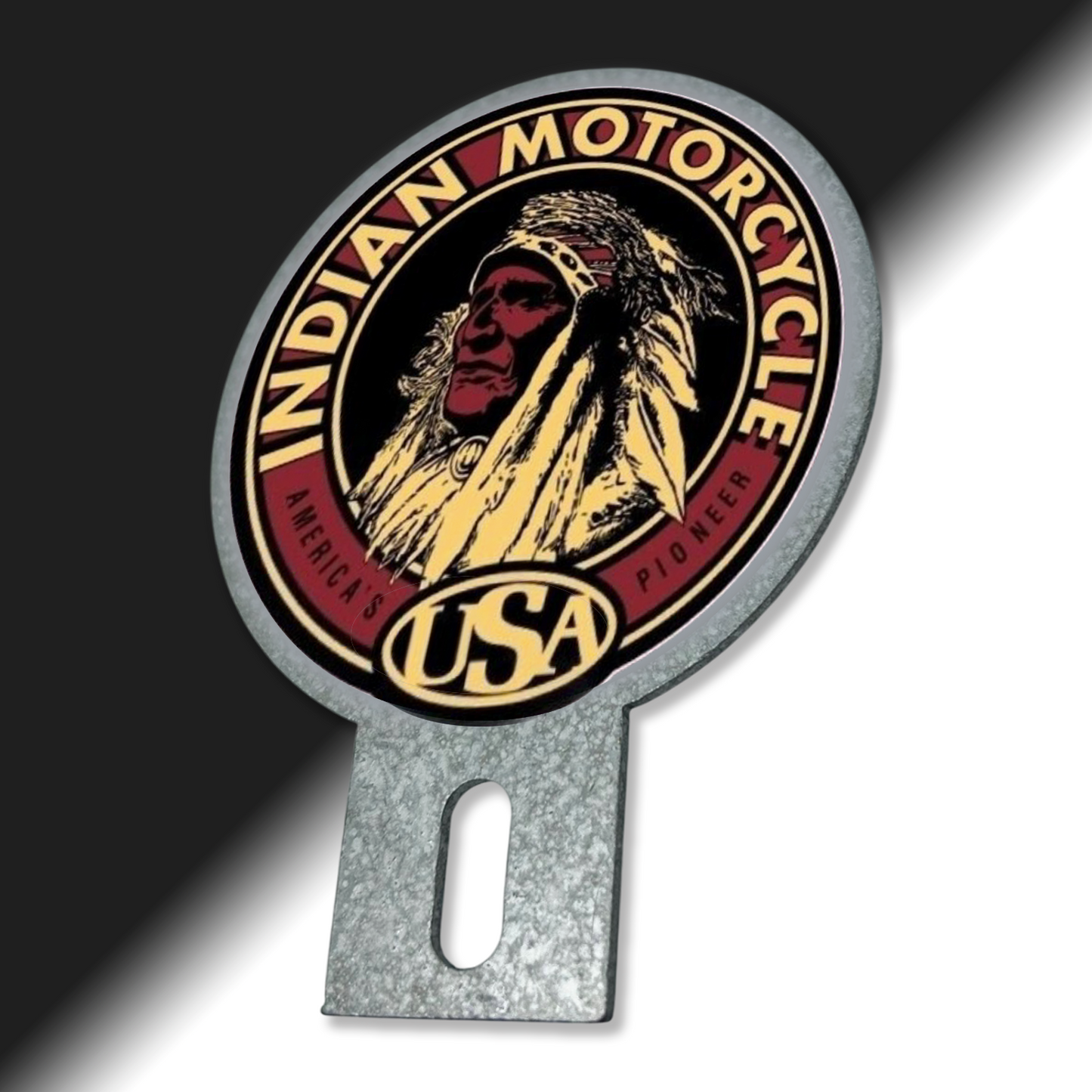 Indian Motorcycle License plate topper - Vintage Indian logo plate top - license plate topper