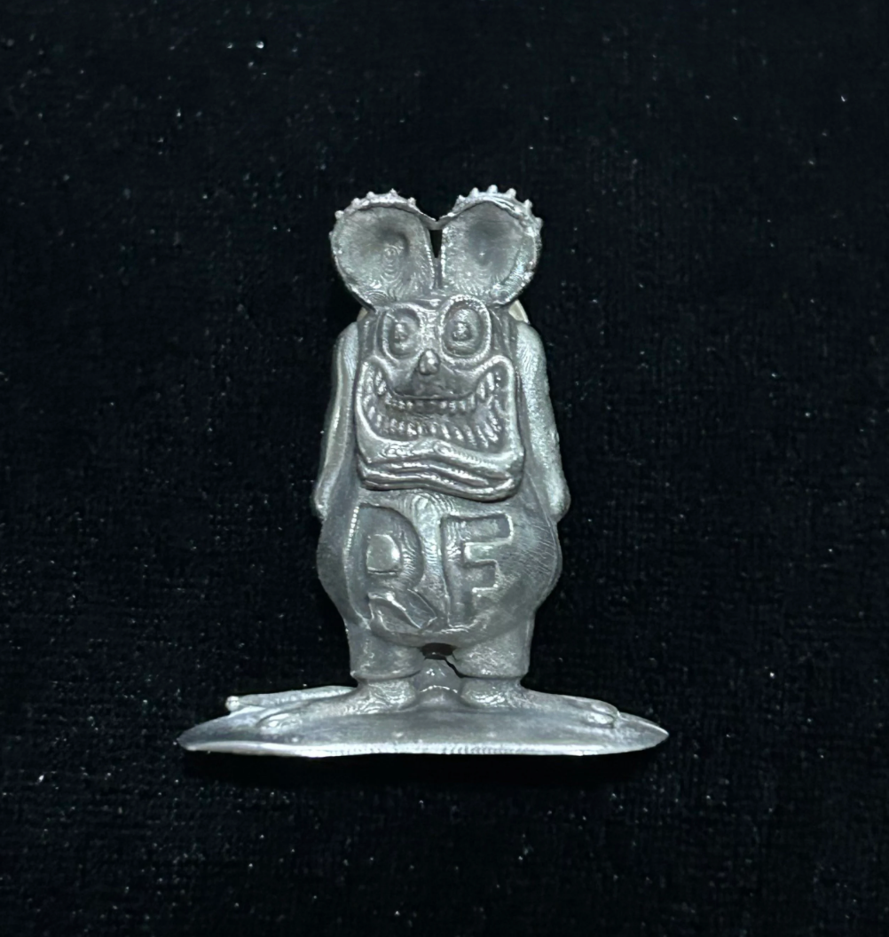 Rat Fink solid pewter lapel pin - Rare and unique Big Daddy Ed Roth collectible pin badge. Rat Fink pin