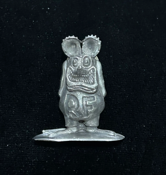 Rat Fink solid pewter lapel pin - Rare and unique Big Daddy Ed Roth collectible pin badge. Rat Fink pin