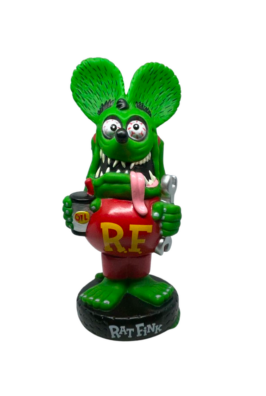 Rat Fink bobble head - RARE Wacky Wobbler Rat Fink with oil can and wrench - Big Daddy Ed Roth