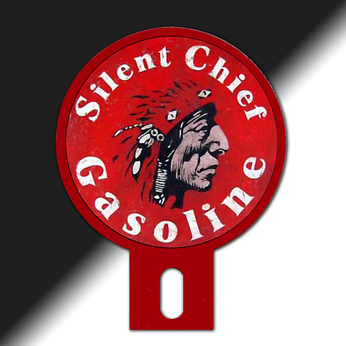 Silent Chief Gasoline plate topper - Vintage Silent Chief Plate top - Hot Rod plate topper